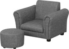 Kids Sofa Chair with Foot Stool Pvc Leather
