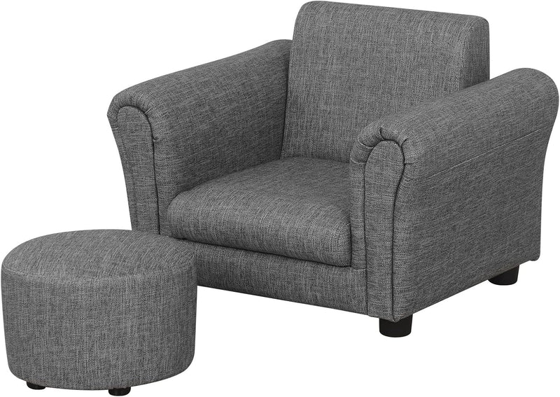 Kids Sofa Chair with Foot Stool Pvc Leather