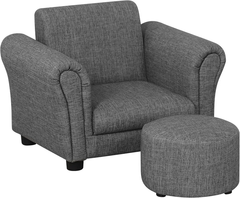 Kids Sofa Chair with Foot Stool Pvc Leather