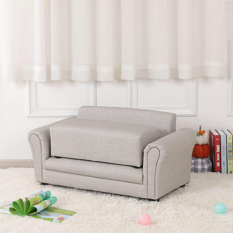 Kids Sofa Couch with Ottoman Pvc Leather Toddler