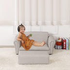 Kids Sofa Couch with Ottoman Pvc Leather Toddler