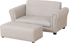 Kids Sofa Couch with Ottoman Pvc Leather Toddler