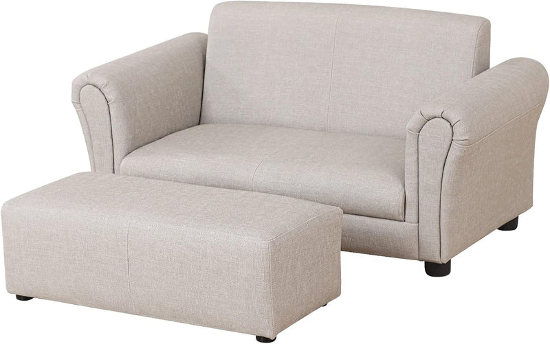 Kids Sofa Couch with Ottoman Pvc Leather Toddler
