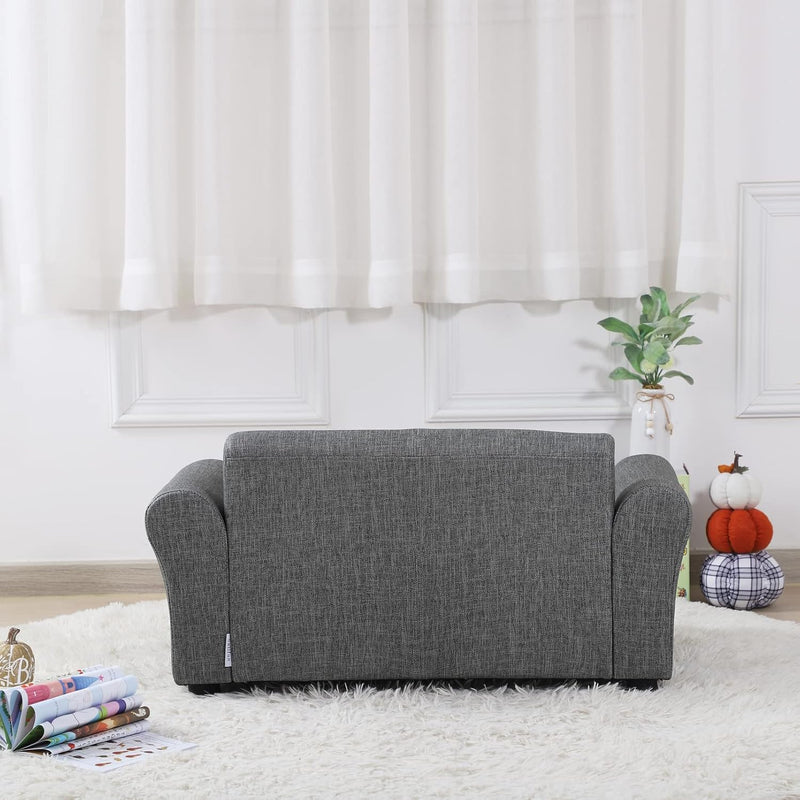 Kids Sofa Couch with Ottoman Pvc Leather Toddler