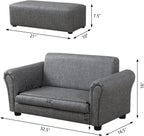 Kids Sofa Couch with Ottoman Pvc Leather Toddler