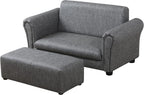 Kids Sofa Couch with Ottoman Pvc Leather Toddler