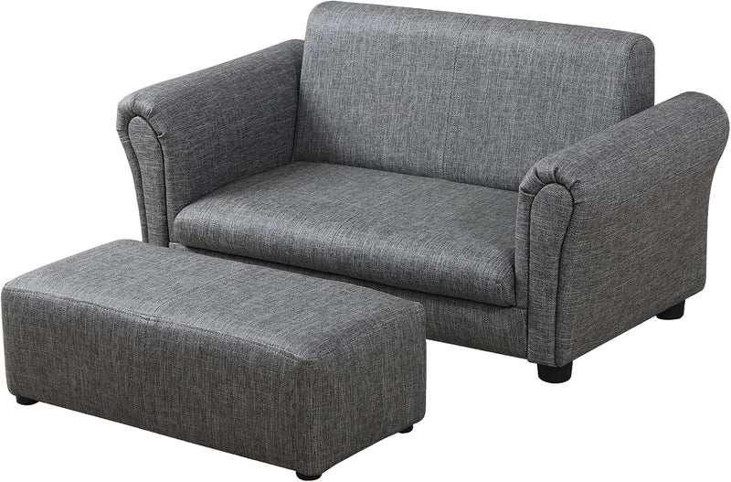 Kids Sofa Couch with Ottoman Pvc Leather Toddler