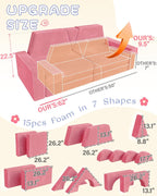 Kids Sofa Play Couch: Bed 15pcs Diy Nugget