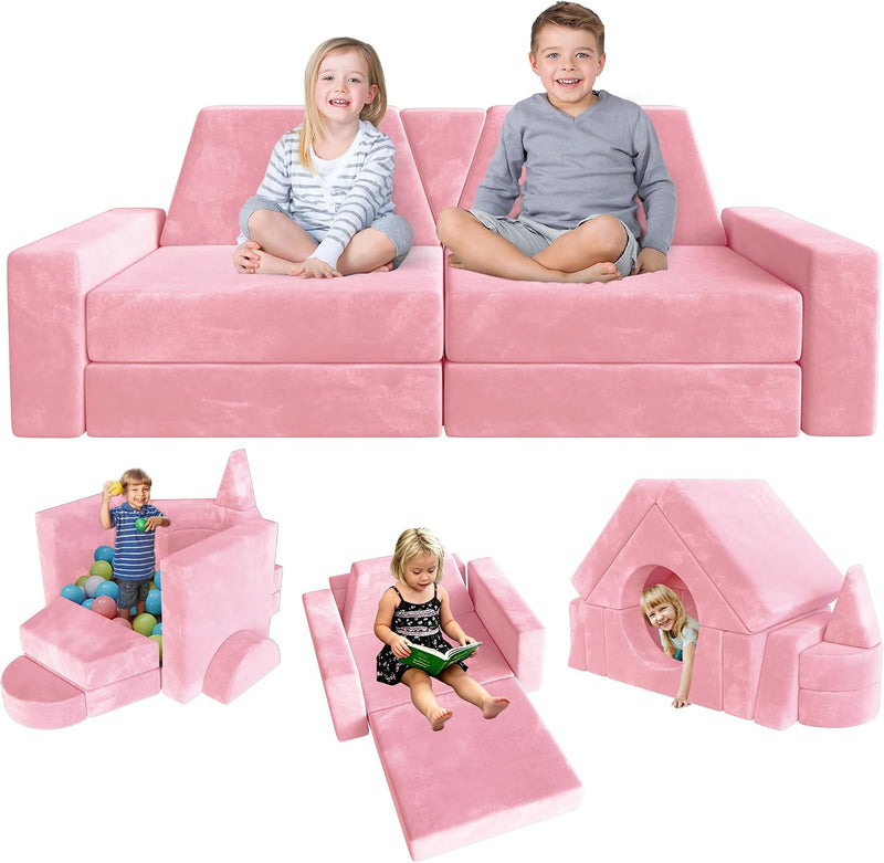 Kids Sofa Play Couch: Bed 15pcs Diy Nugget