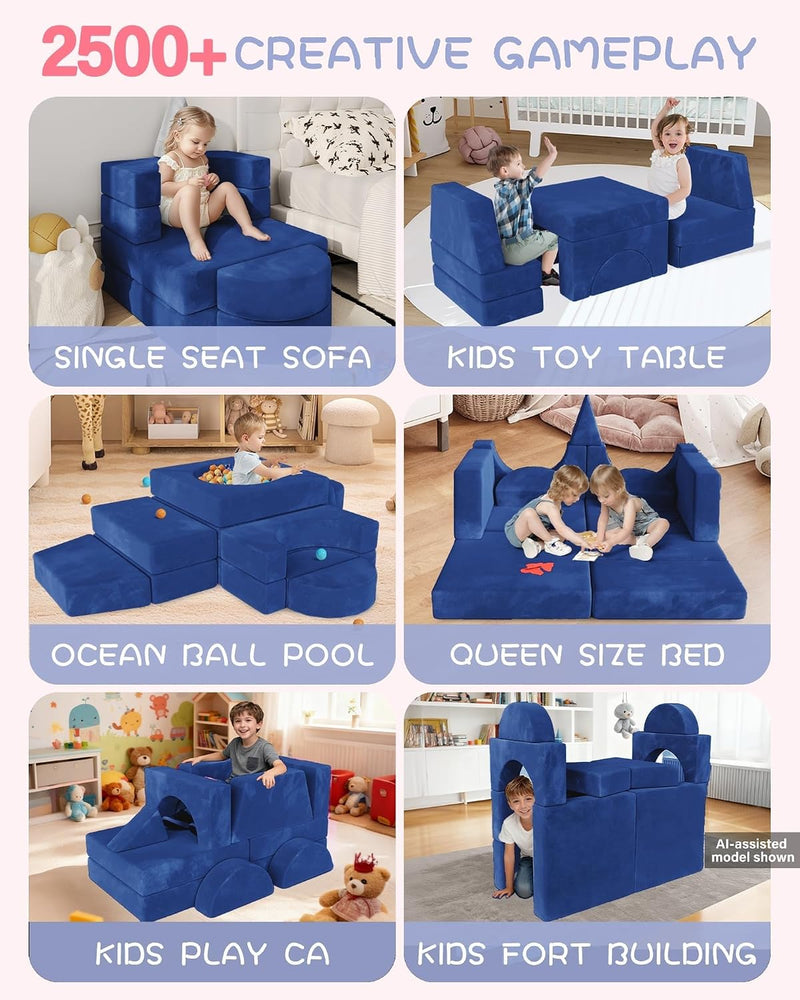 Kids Sofa Play Couch: Bed 15pcs Diy Nugget