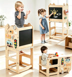 Kids Step Stool Wooden Learning Tower Kitchen Helper