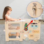 Kids Step Stool Wooden Learning Tower with Blackboard