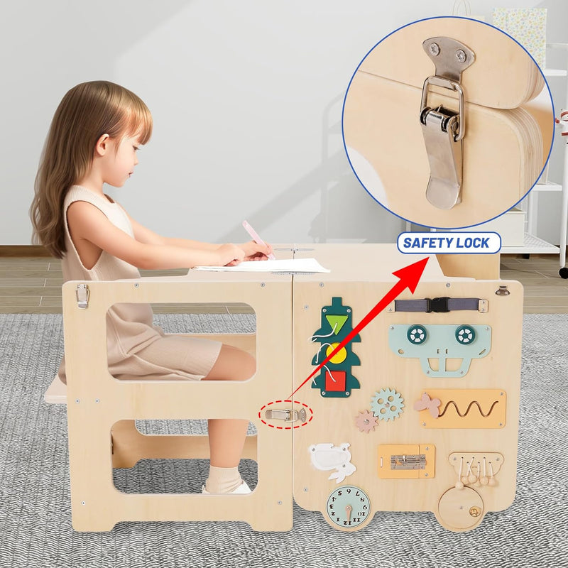 Kids Step Stool Wooden Learning Tower Kitchen Helper