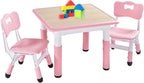 Kids Table and 2 Chairs Set Height Adjustable