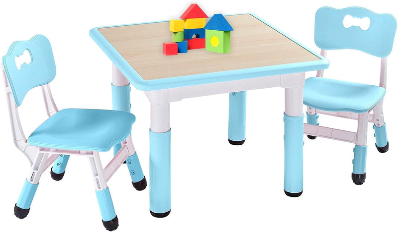 Kids Table and 2 Chairs Set Height Adjustable