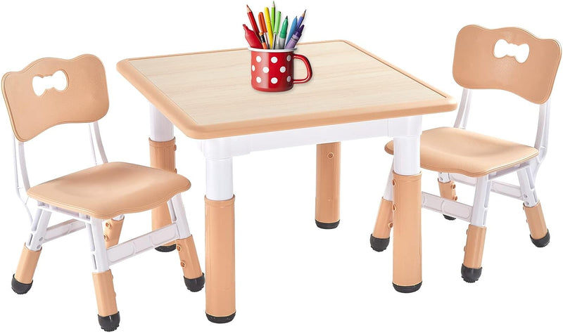 Kids Table and 2 Chairs Set Height Adjustable