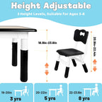 Kids Table and 2 Chairs Set Height Adjustable