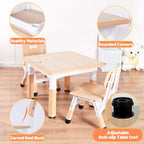 Kids Table and 2 Chairs Set Height Adjustable