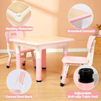 Kids Table and 2 Chairs Set Height Adjustable