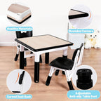 Kids Table and 2 Chairs Set Height Adjustable