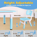 Kids Table and 2 Chairs Set Height Adjustable