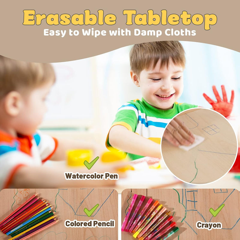 Kids Table and 2 Chairs Set Height Adjustable