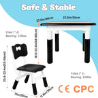 Kids Table and 2 Chairs Set Height Adjustable