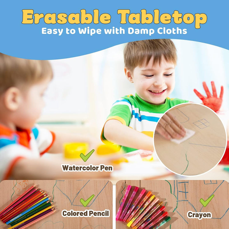 Kids Table and 2 Chairs Set Height Adjustable