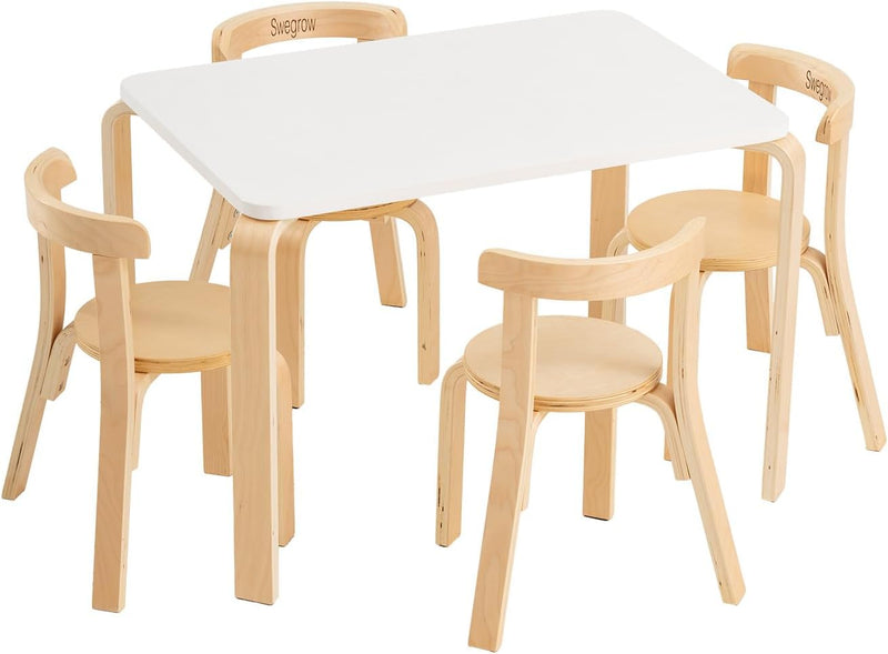 Kids Table and 4 Chairs Set Wooden