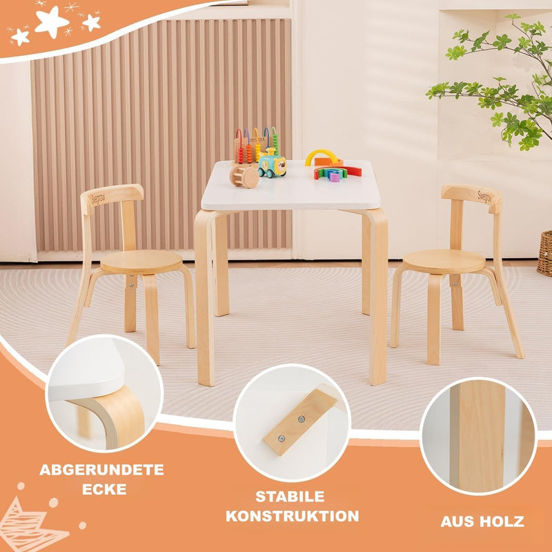 Kids Table and 4 Chairs Set Wooden