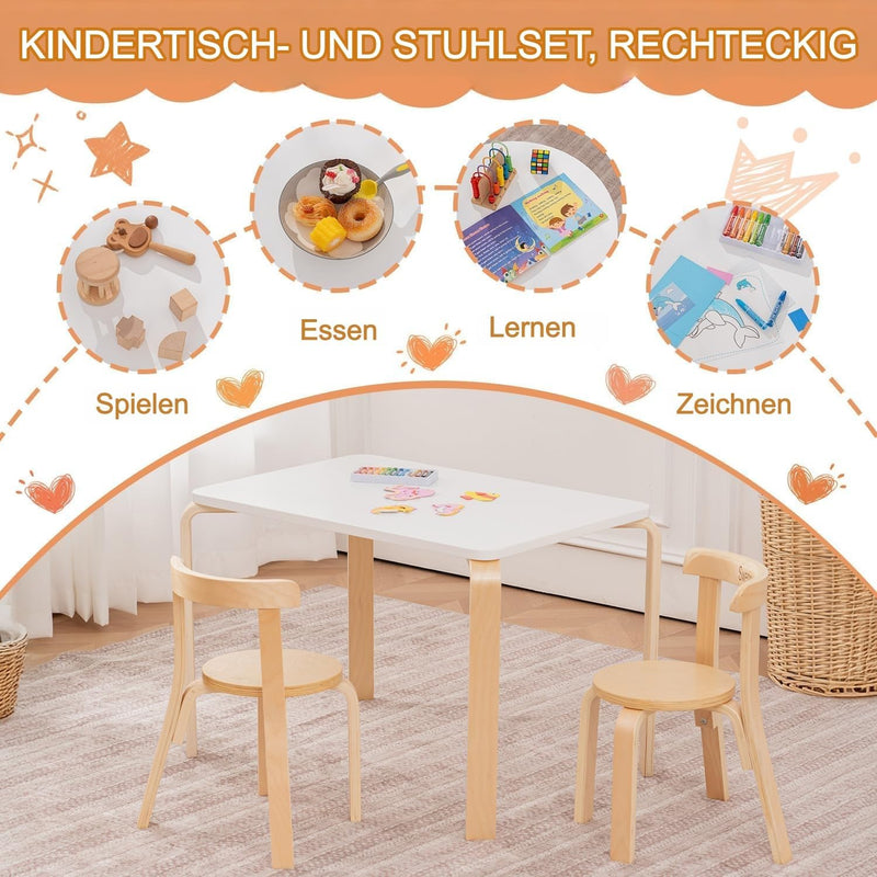 Kids Table and 4 Chairs Set Wooden