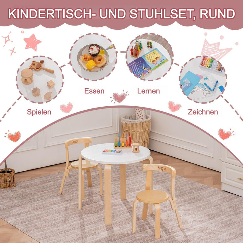 Kids Table and 4 Chairs Set Wooden