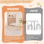 Kids Table and 4 Chairs Set Wooden