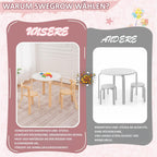 Kids Table and 4 Chairs Set Wooden