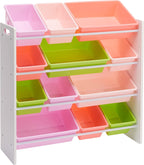 Kids’ Toy 4 Shelf Storage Organiser with 12