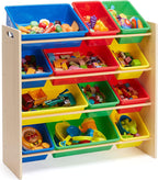 Kids’ Toy 4 Shelf Storage Organiser with 12