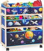 Kids Toy Storage Rack with Wheels Large Unit
