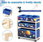 Kids Toy Storage Rack with Wheels Large Unit
