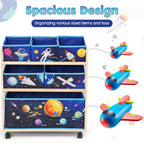 Kids Toy Storage Rack with Wheels Large Unit