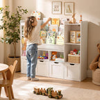 Kids Toy Storage Unit 4 in 1 Bookshelf