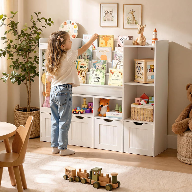 Kids Toy Storage Unit 4 in 1 Bookshelf