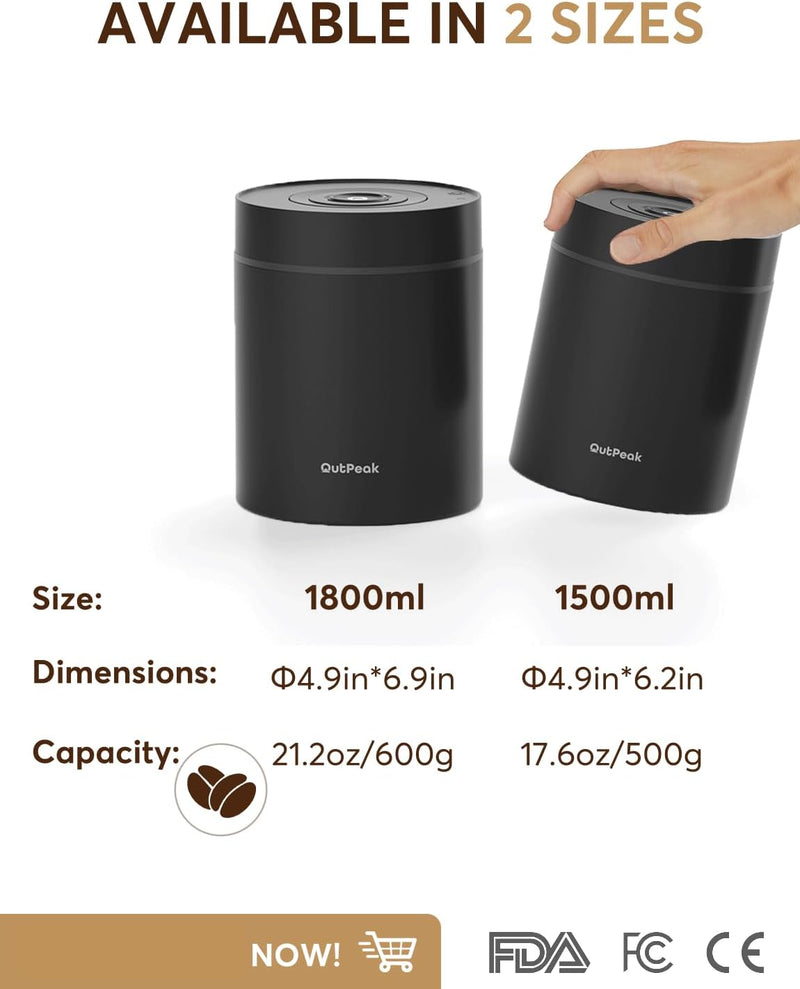 Kilo Auto Vacuum Coffee Canister 1.8L for 21.2oz
