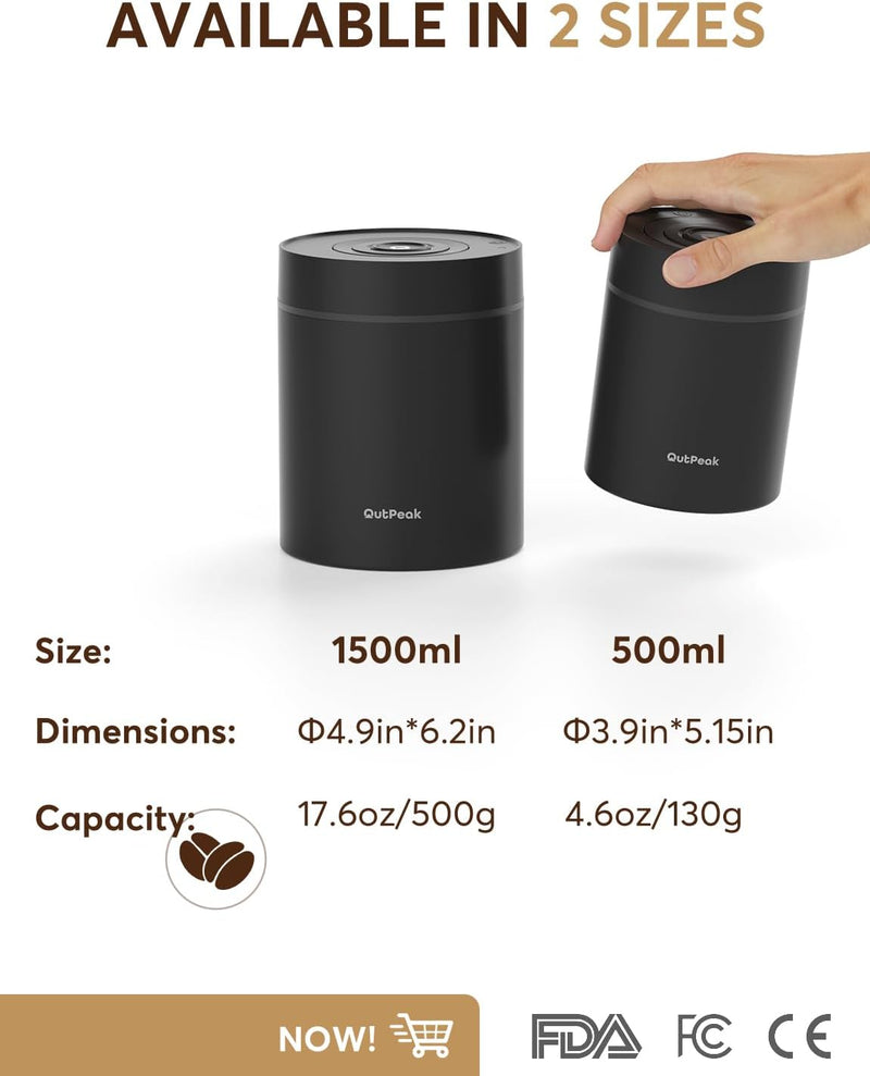 Kilo Auto Vacuum Coffee Canister 1.8L for 21.2oz