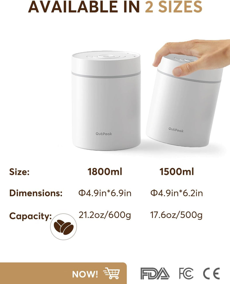 Kilo Auto Vacuum Coffee Canister 1.8L for 21.2oz