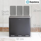 Kitchen Bin 30L Double Rubbish Bins 2x15L 2