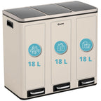 Kitchen Bin 30L Double Rubbish Bins 2x15L 2