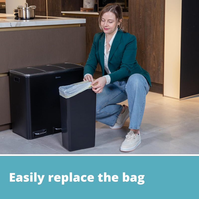 Kitchen Bin 30L Double Rubbish Bins