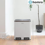 Kitchen Bin 30L Double Rubbish Bins 2x15L 2