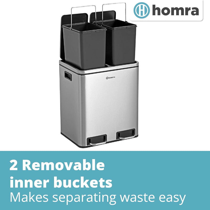 Kitchen Bin 30L Double Rubbish Bins