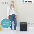 Kitchen Bin 30L Double Rubbish Bins 2x15L 2